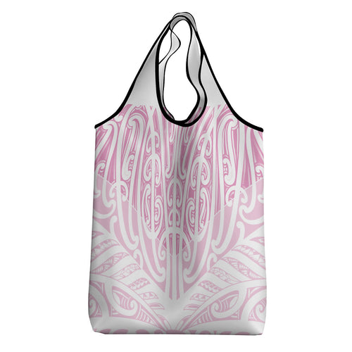 Pink New Zealand Puhoro Maori Tattoo Grocery Bag