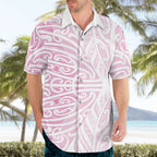 Pink New Zealand Puhoro Maori Tattoo Hawaiian Shirt