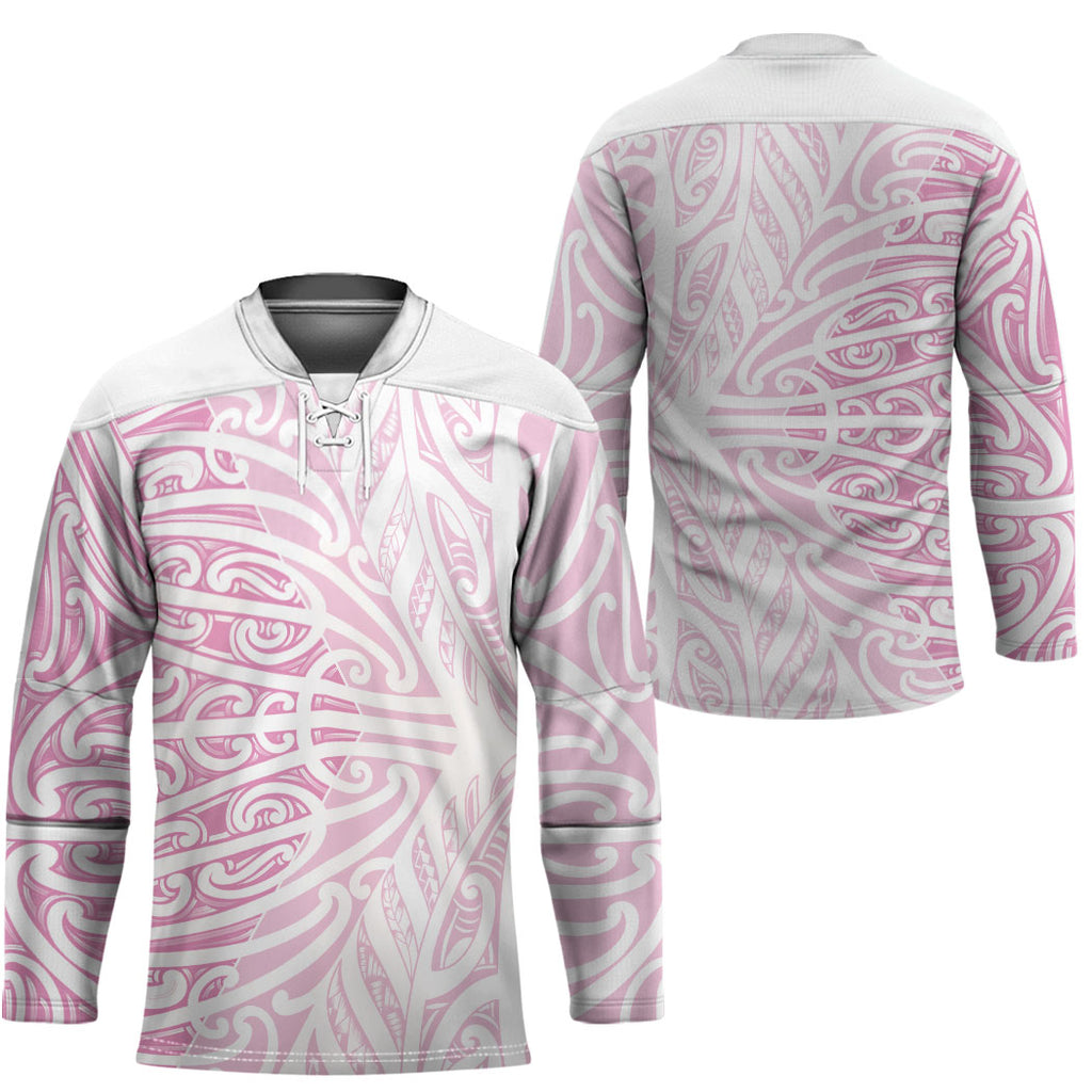 Pink New Zealand Puhoro Maori Tattoo Hockey Jersey
