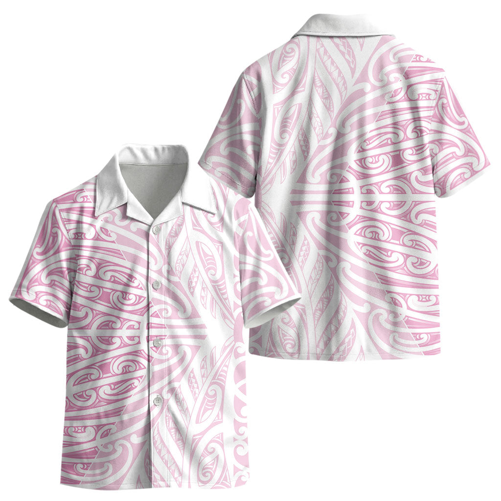 Pink New Zealand Puhoro Maori Tattoo Kid Hawaiian Shirt LT14