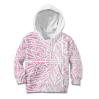 Pink New Zealand Puhoro Maori Tattoo Kid Hoodie