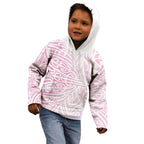 Pink New Zealand Puhoro Maori Tattoo Kid Hoodie