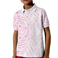 Pink New Zealand Puhoro Maori Tattoo Kid Polo Shirt