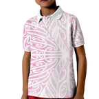 Pink New Zealand Puhoro Maori Tattoo Kid Polo Shirt