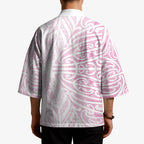 Pink New Zealand Puhoro Maori Tattoo Kimono