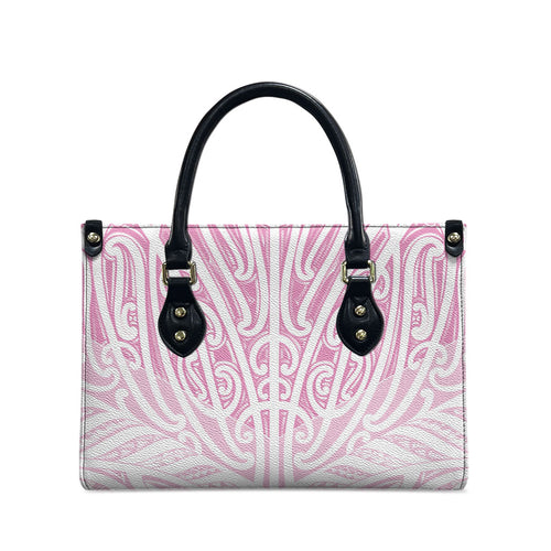 Pink New Zealand Puhoro Maori Tattoo Leather Bag