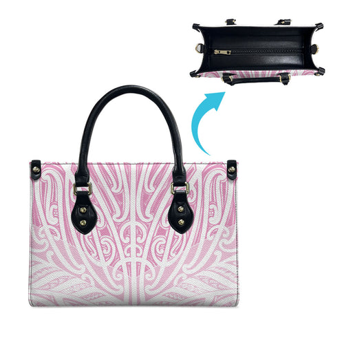 Pink New Zealand Puhoro Maori Tattoo Leather Bag
