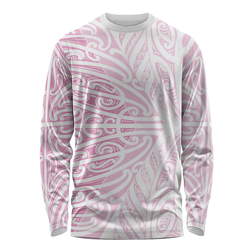 Pink New Zealand Puhoro Maori Tattoo Long Sleeve Shirt