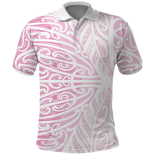 Pink New Zealand Puhoro Maori Tattoo Polo Shirt