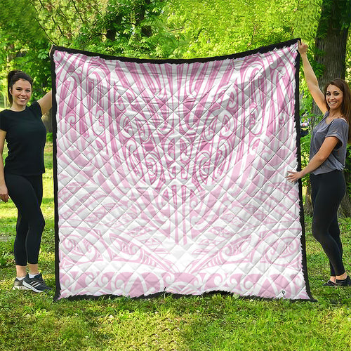 Pink New Zealand Puhoro Maori Tattoo Quilt