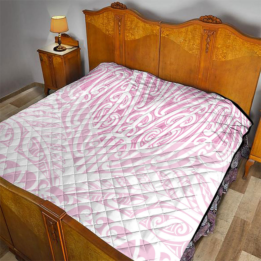 Pink New Zealand Puhoro Maori Tattoo Quilt