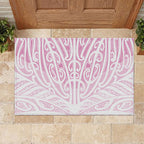 Pink New Zealand Puhoro Maori Tattoo Rubber Doormat