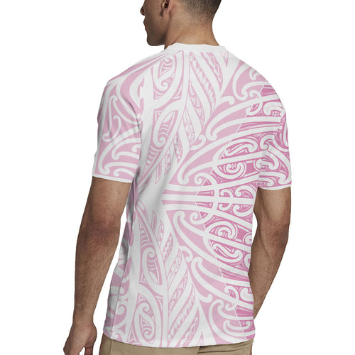 Pink New Zealand Puhoro Maori Tattoo Rugby Jersey