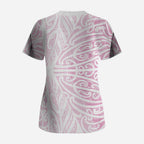 Pink New Zealand Puhoro Maori Tattoo Scrub Top