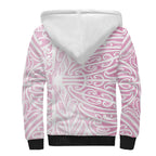 Pink New Zealand Puhoro Maori Tattoo Sherpa Hoodie