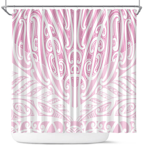 Pink New Zealand Puhoro Maori Tattoo Shower Curtain