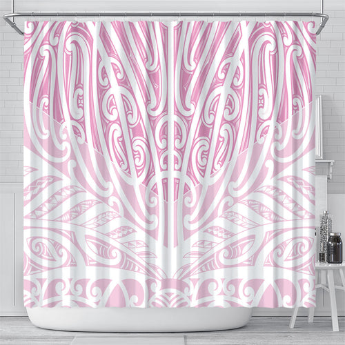 Pink New Zealand Puhoro Maori Tattoo Shower Curtain