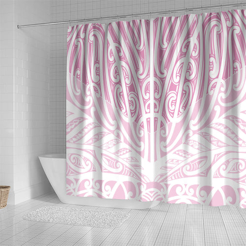 Pink New Zealand Puhoro Maori Tattoo Shower Curtain