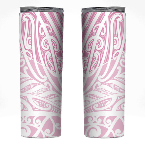 Pink New Zealand Puhoro Maori Tattoo Skinny Tumbler
