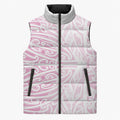 Pink New Zealand Puhoro Maori Tattoo Sleeveless Puffer Jacket