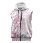 Pink New Zealand Puhoro Maori Tattoo Sleeveless Zip Hoodie