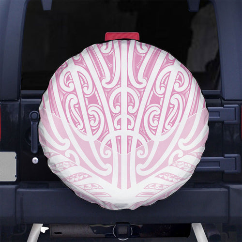 Pink New Zealand Puhoro Maori Tattoo Spare Tire Cover