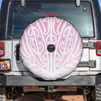 Pink New Zealand Puhoro Maori Tattoo Spare Tire Cover