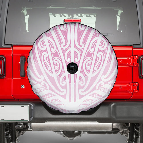 Pink New Zealand Puhoro Maori Tattoo Spare Tire Cover