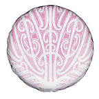 Pink New Zealand Puhoro Maori Tattoo Spare Tire Cover
