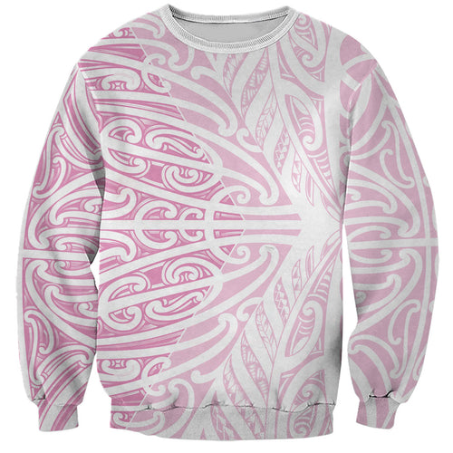 Pink New Zealand Puhoro Maori Tattoo Sweatshirt
