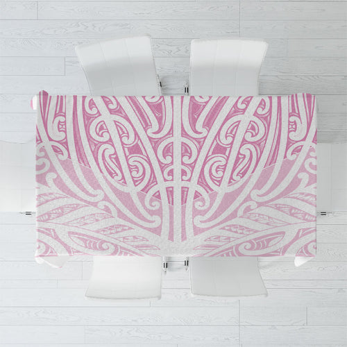 Pink New Zealand Puhoro Maori Tattoo Tablecloth