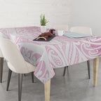 Pink New Zealand Puhoro Maori Tattoo Tablecloth