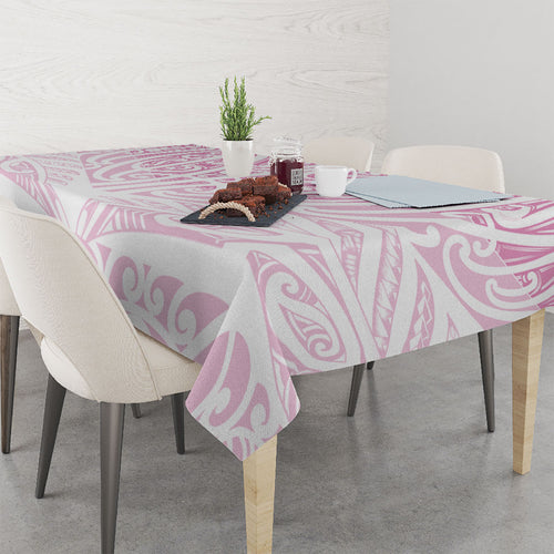 Pink New Zealand Puhoro Maori Tattoo Tablecloth