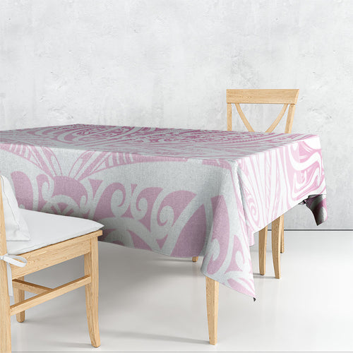 Pink New Zealand Puhoro Maori Tattoo Tablecloth