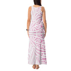 Pink New Zealand Puhoro Maori Tattoo Tank Maxi Dress