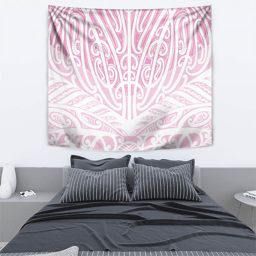 Pink New Zealand Puhoro Maori Tattoo Tapestry