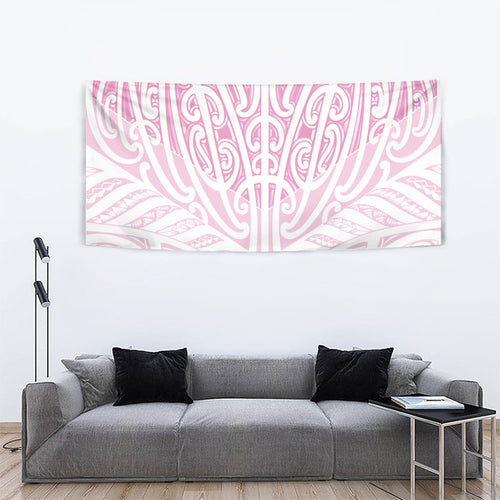 Pink New Zealand Puhoro Maori Tattoo Tapestry