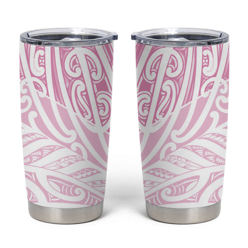 Pink New Zealand Puhoro Maori Tattoo Tumbler Cup