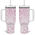 Pink New Zealand Puhoro Maori Tattoo Tumbler With Handle