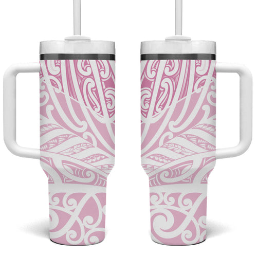 Pink New Zealand Puhoro Maori Tattoo Tumbler With Handle