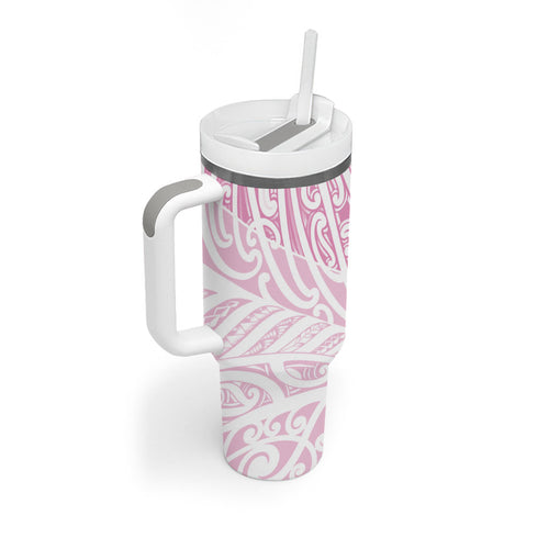 Pink New Zealand Puhoro Maori Tattoo Tumbler With Handle