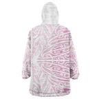 Pink New Zealand Puhoro Maori Tattoo Wearable Blanket Hoodie
