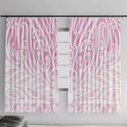 Pink New Zealand Puhoro Maori Tattoo Window Curtain