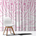Pink New Zealand Puhoro Maori Tattoo Window Curtain