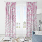 Pink New Zealand Puhoro Maori Tattoo Window Curtain