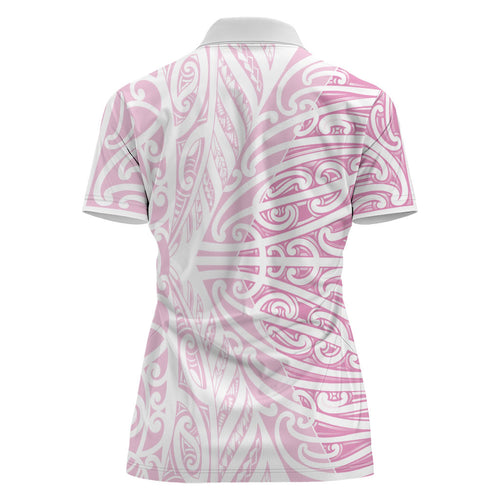 Pink New Zealand Puhoro Maori Tattoo Women Polo Shirt