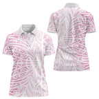 Pink New Zealand Puhoro Maori Tattoo Women Polo Shirt