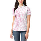 Pink New Zealand Puhoro Maori Tattoo Women Polo Shirt