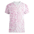 Pink New Zealand Puhoro Maori Tattoo Women V-Neck T-Shirt