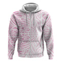 Pink New Zealand Puhoro Maori Tattoo Zip Hoodie
